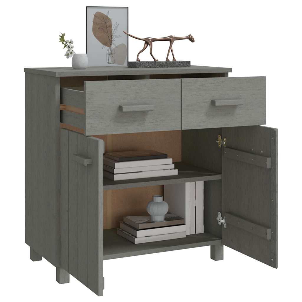 Buffet HAMAR Gris clair 79x40x80 cm Bois massif de pin - XIOS