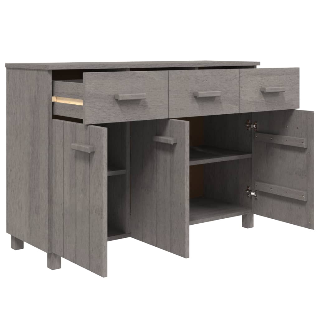 Buffet HAMAR Gris clair 113x40x80 cm Bois massif de pin - XIOS