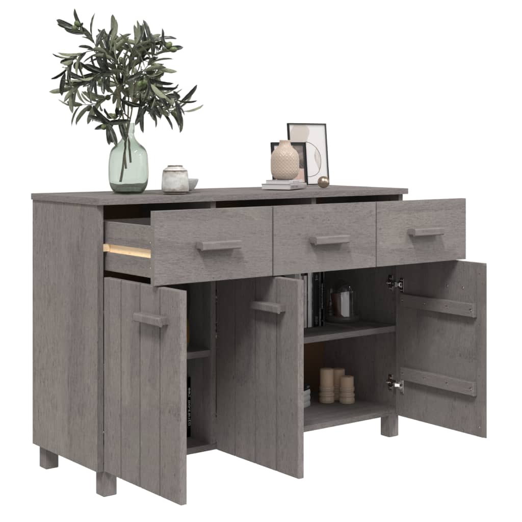 Buffet HAMAR Gris clair 113x40x80 cm Bois massif de pin - XIOS