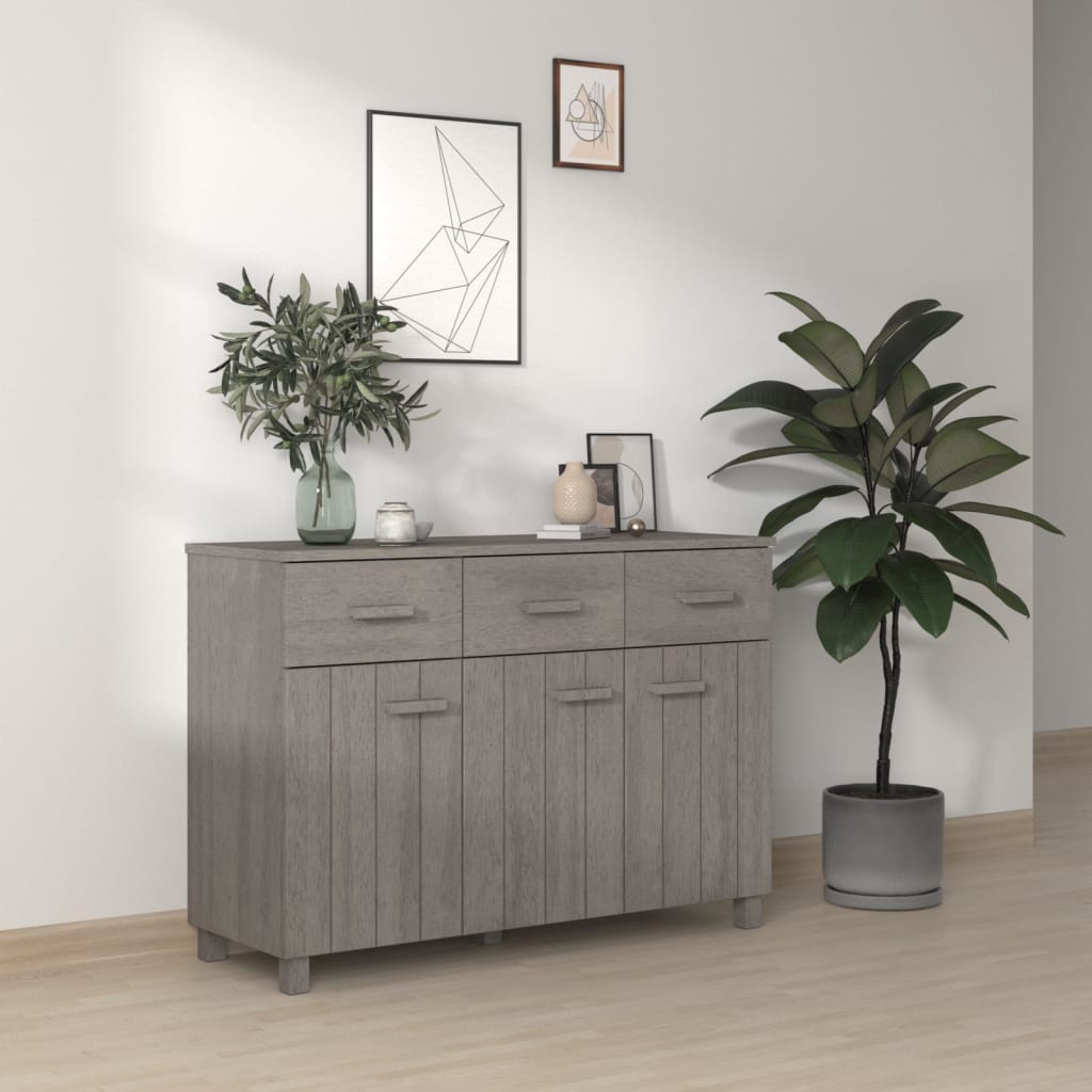 Buffet HAMAR Gris clair 113x40x80 cm Bois massif de pin - XIOS