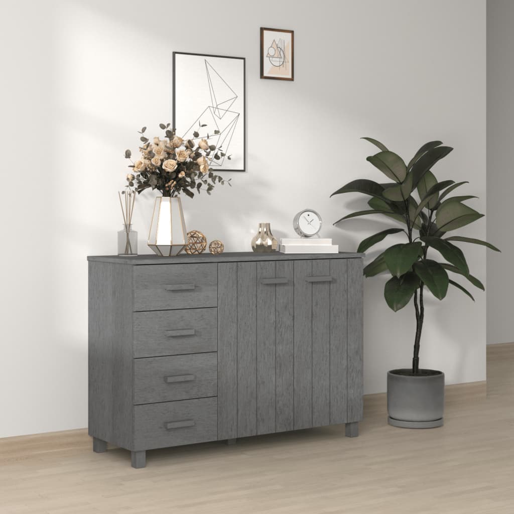 Buffet HAMAR Gris foncé 113x40x80 cm Bois massif de pin - XIOS
