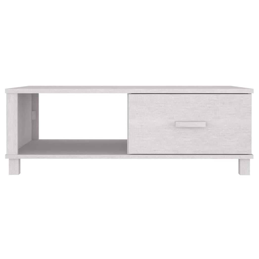 Table basse HAMAR Blanc 100x55x35 cm Bois massif de pin - XIOS