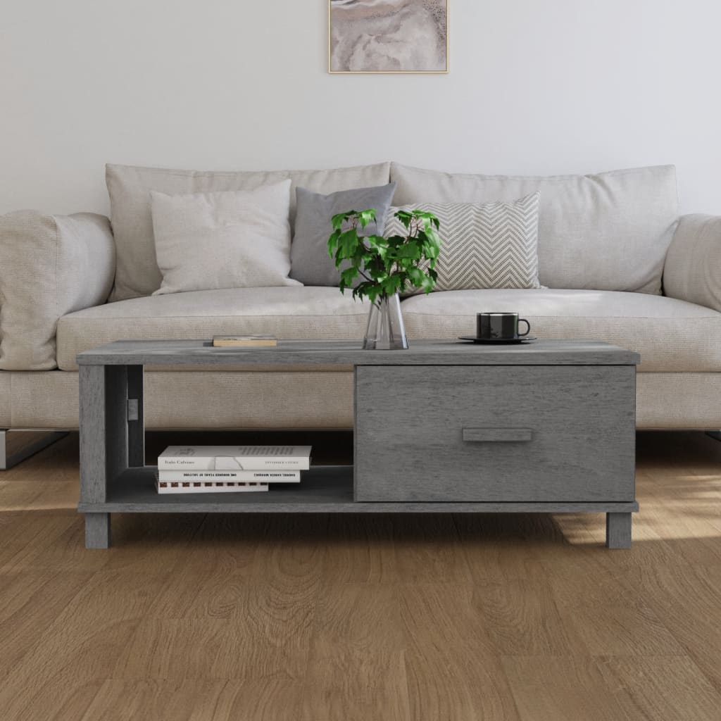 Table basse HAMAR Gris foncé 100x55x35 cm Bois massif de pin - XIOS