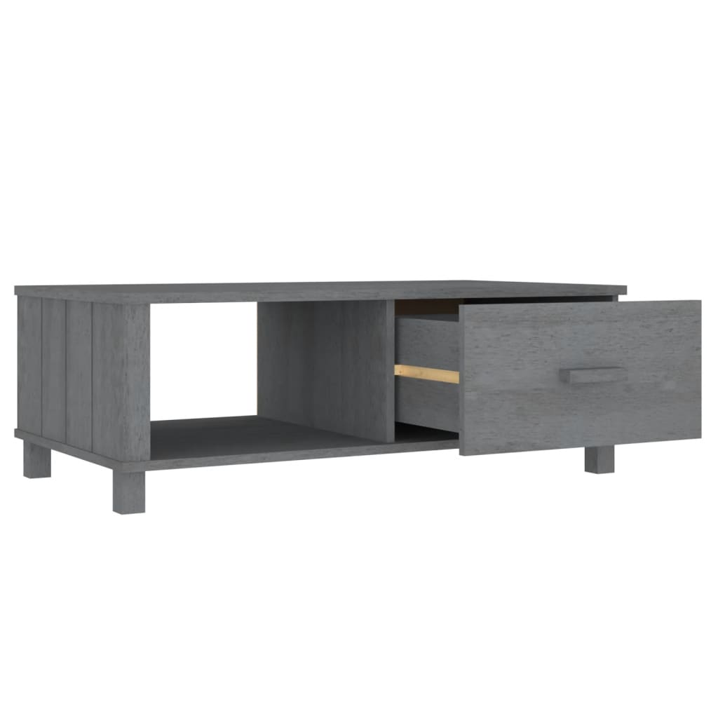 Table basse HAMAR Gris foncé 100x55x35 cm Bois massif de pin - XIOS