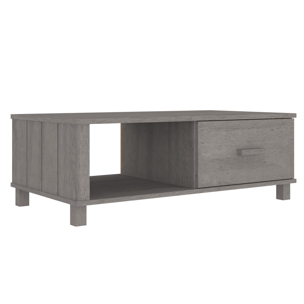 Table basse HAMAR Gris clair 100x55x35 cm Bois massif de pin - XIOS