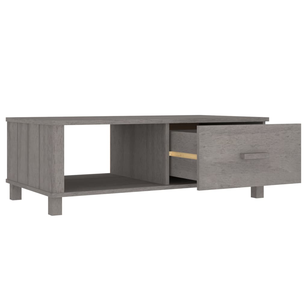 Table basse HAMAR Gris clair 100x55x35 cm Bois massif de pin - XIOS