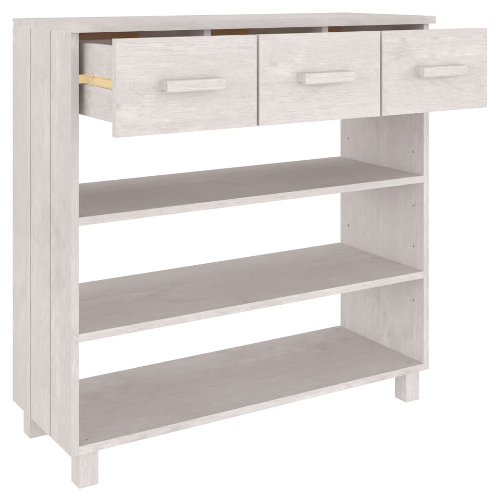Table console HAMAR Blanc 90x35x90 cm Bois massif de pin - XIOS