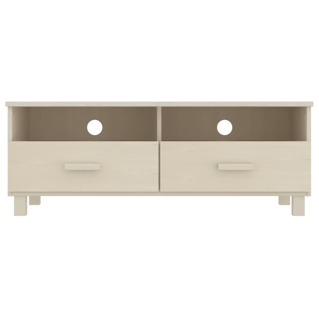 Meuble TV HAMAR Marron miel 106x40x40 cm Bois massif de pin - XIOS