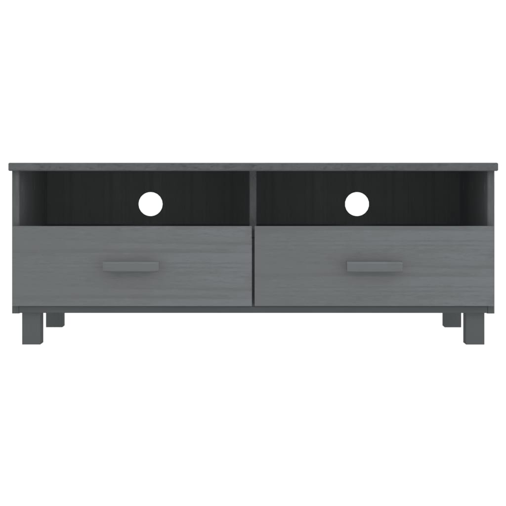 Meuble TV HAMAR Gris foncé 106x40x40 cm Bois massif de pin - XIOS