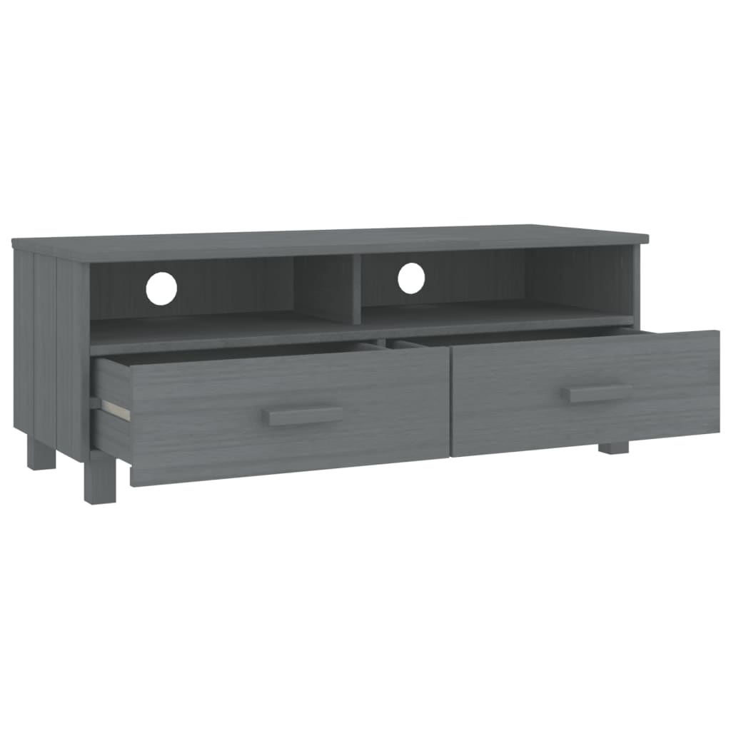 Meuble TV HAMAR Gris foncé 106x40x40 cm Bois massif de pin - XIOS