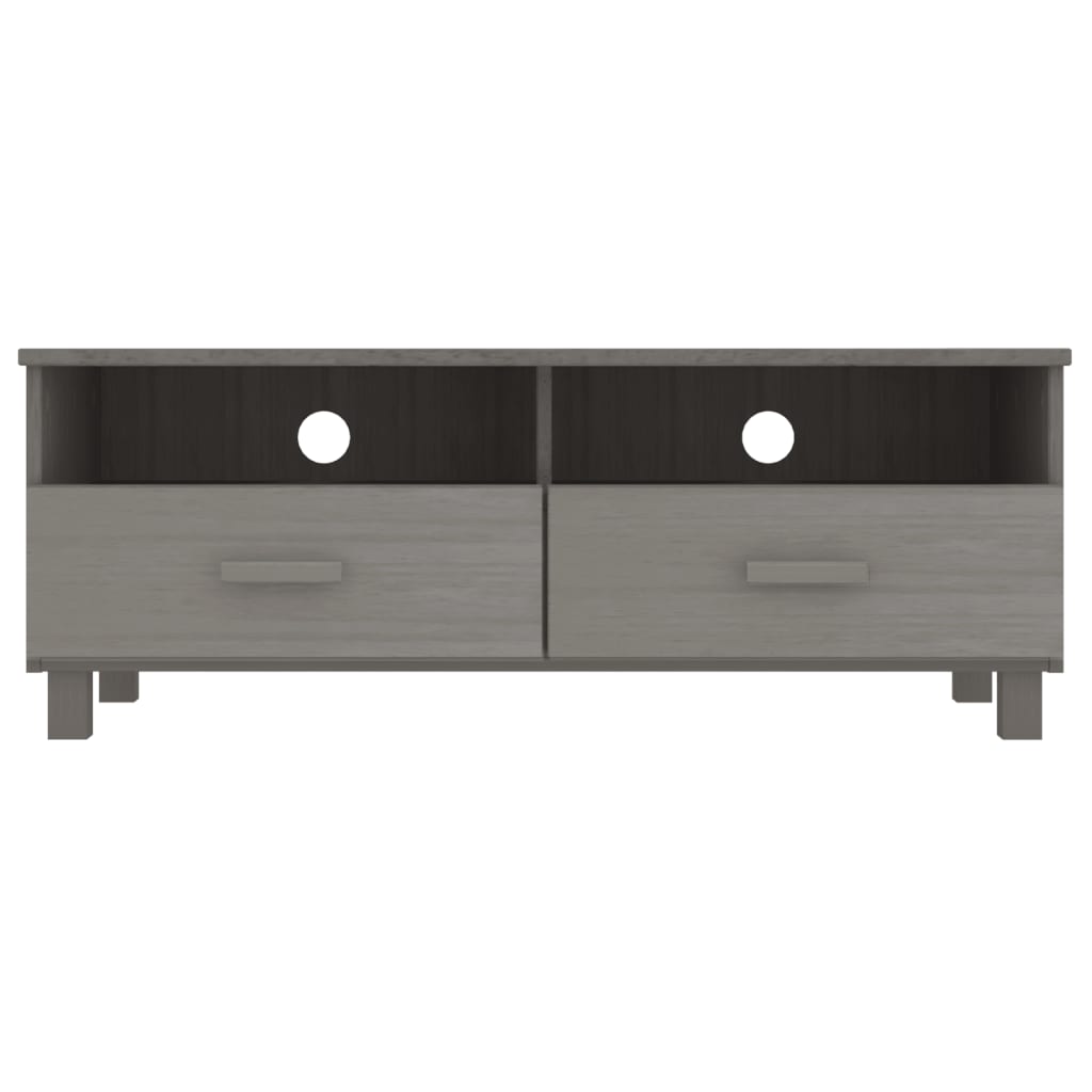Meuble TV HAMAR Gris clair 106x40x40 cm Bois massif de pin - XIOS