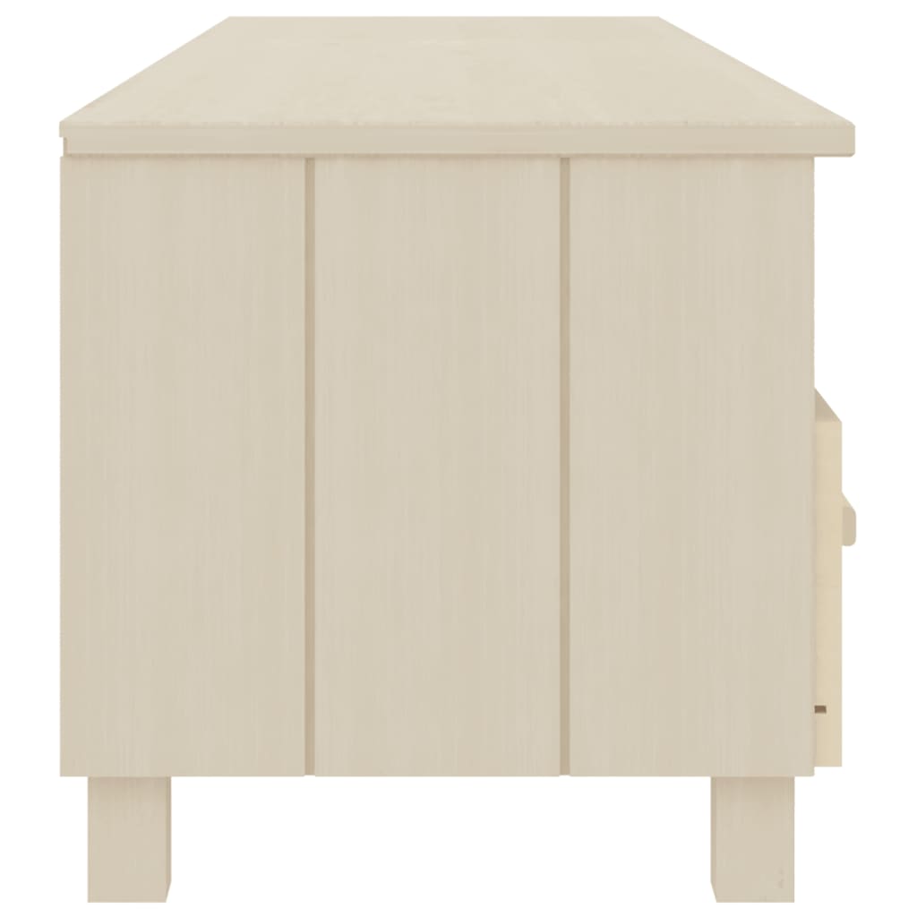 Meuble TV HAMAR Marron miel 158x40x40 cm Bois massif de pin - XIOS