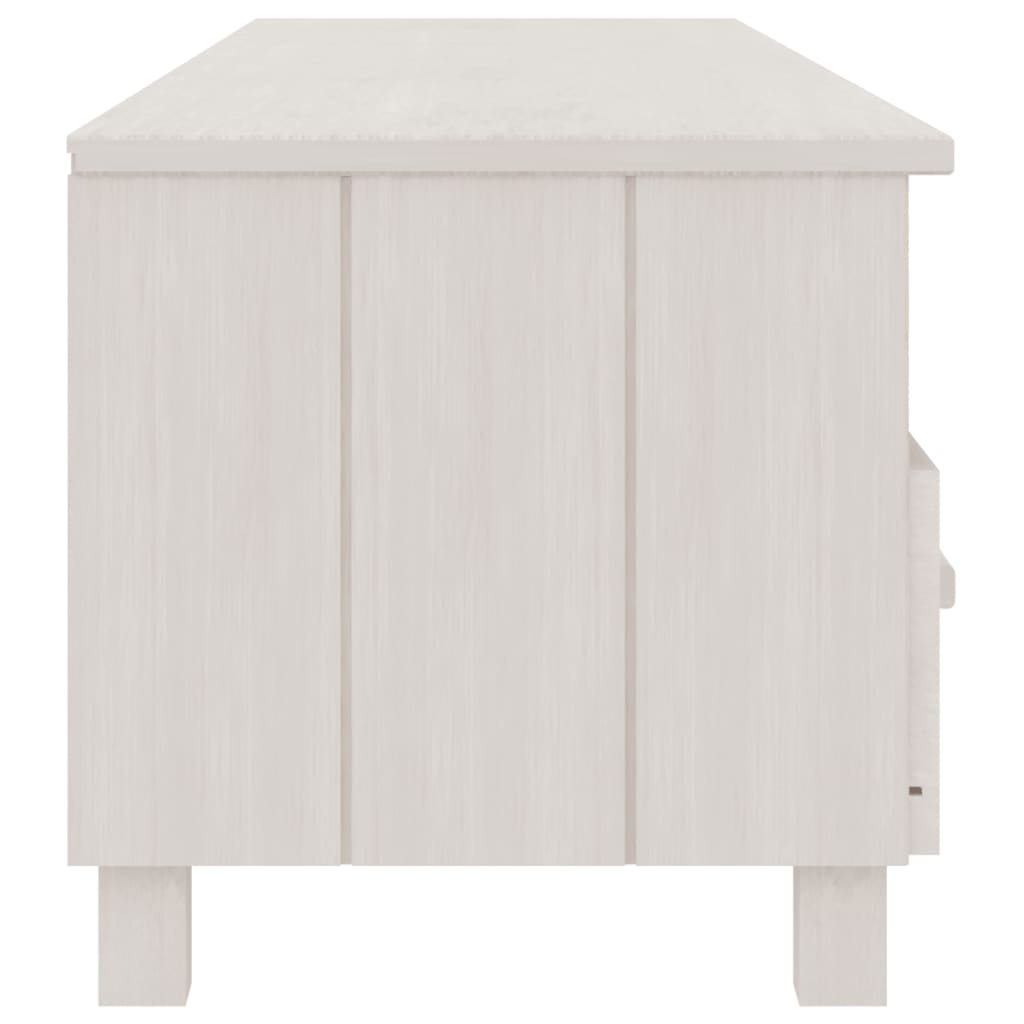 Meuble TV HAMAR Blanc 158x40x40 cm Bois massif de pin - XIOS