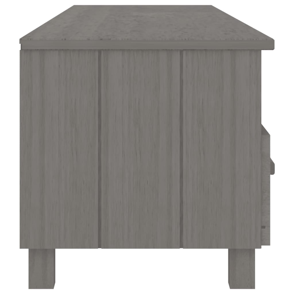 Meuble TV HAMAR Gris clair 158x40x40 cm Bois massif de pin - XIOS