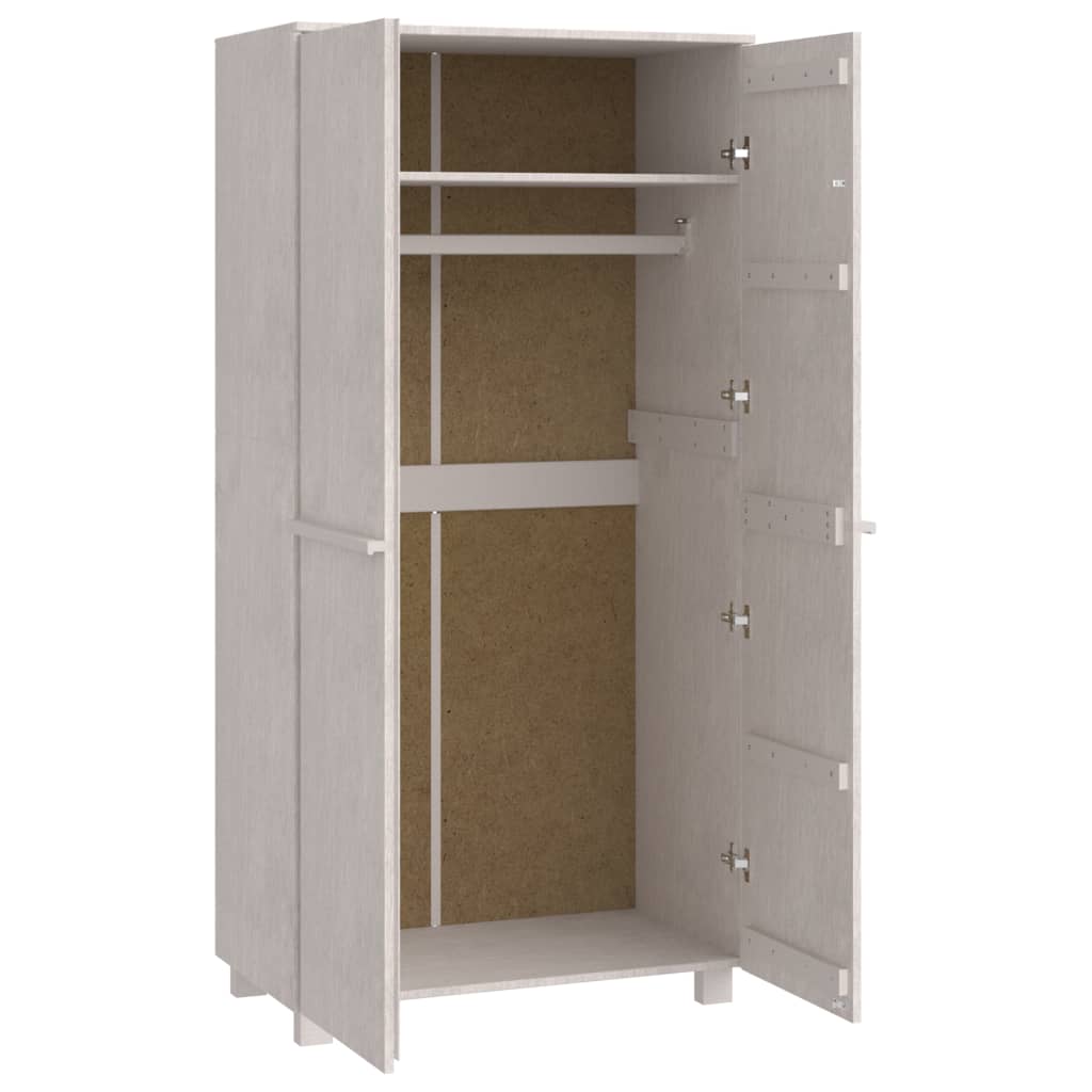 Garde-robe HAMAR Blanc 89x50x180 cm Bois massif de pin - XIOS