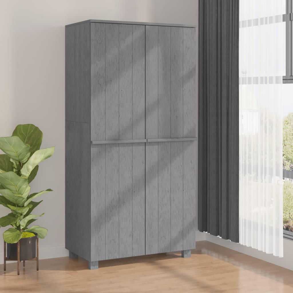 Garde-robe HAMAR Gris foncé 89x50x180 cm Bois massif de pin Armoires vidaXL