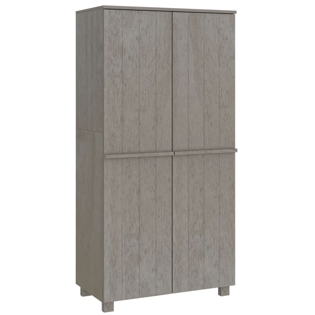 Garde-robe HAMAR Gris clair 89x50x180 cm Bois massif de pin - XIOS