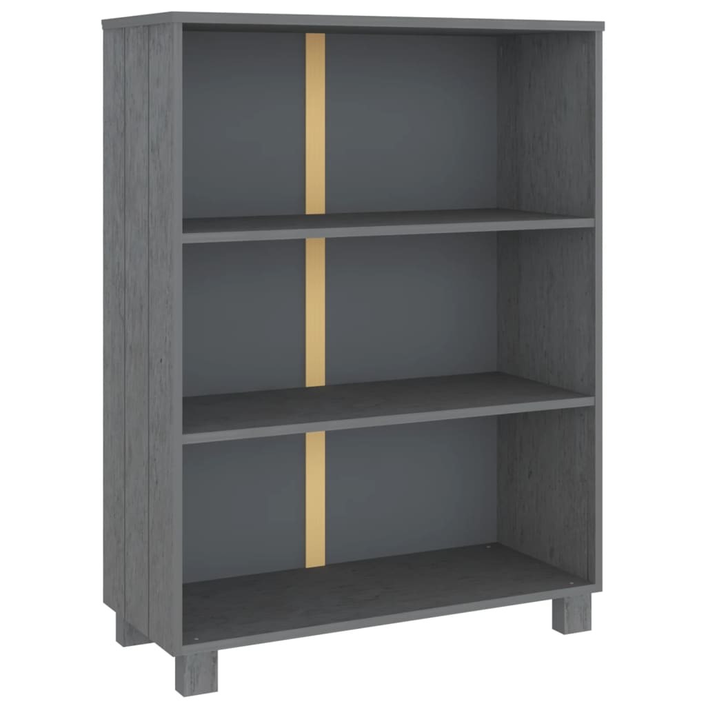 Bibliothèque HAMAR Gris foncé 85x35x112 cm Bois de pin massif - XIOS
