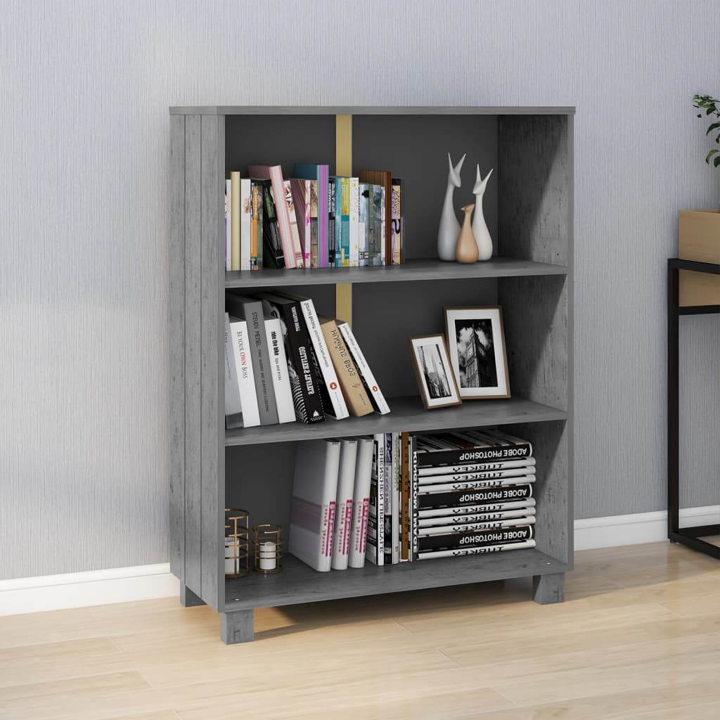 Bibliothèque HAMAR Gris foncé 85x35x112 cm Bois de pin massif - XIOS