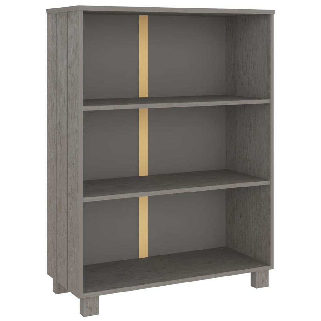 Bibliothèque HAMAR Gris clair 85x35x112 cm Bois de pin massif - XIOS