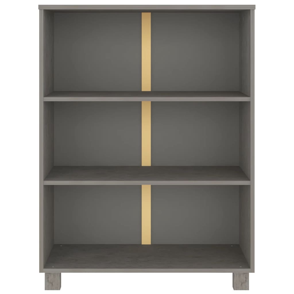 Bibliothèque HAMAR Gris clair 85x35x112 cm Bois de pin massif - XIOS
