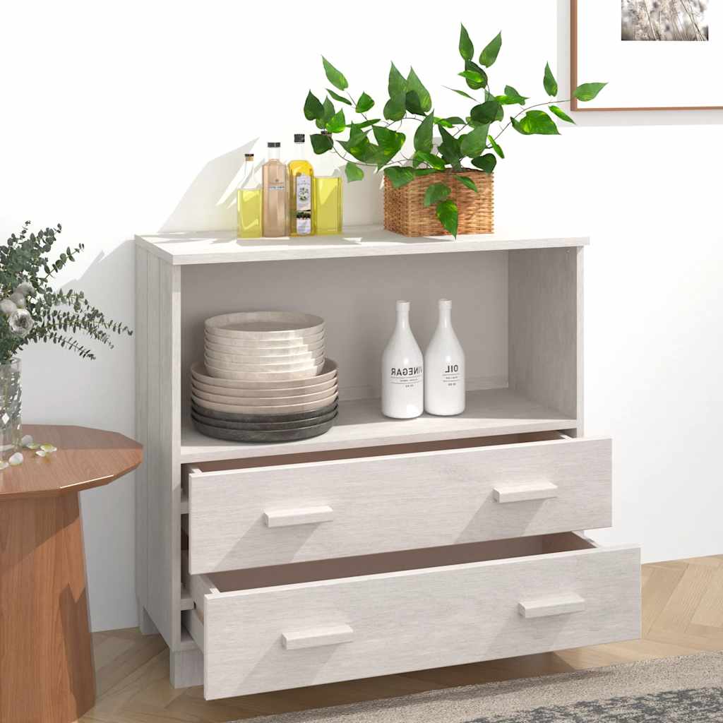 Buffet HAMAR Blanc 85x35x80 cm Bois massif de pin - XIOS