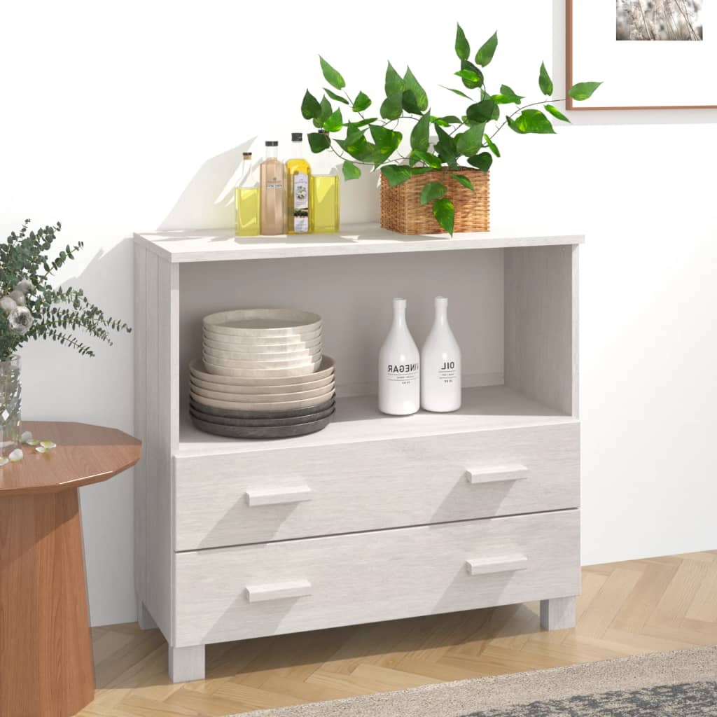 Buffet HAMAR Blanc 85x35x80 cm Bois massif de pin - XIOS