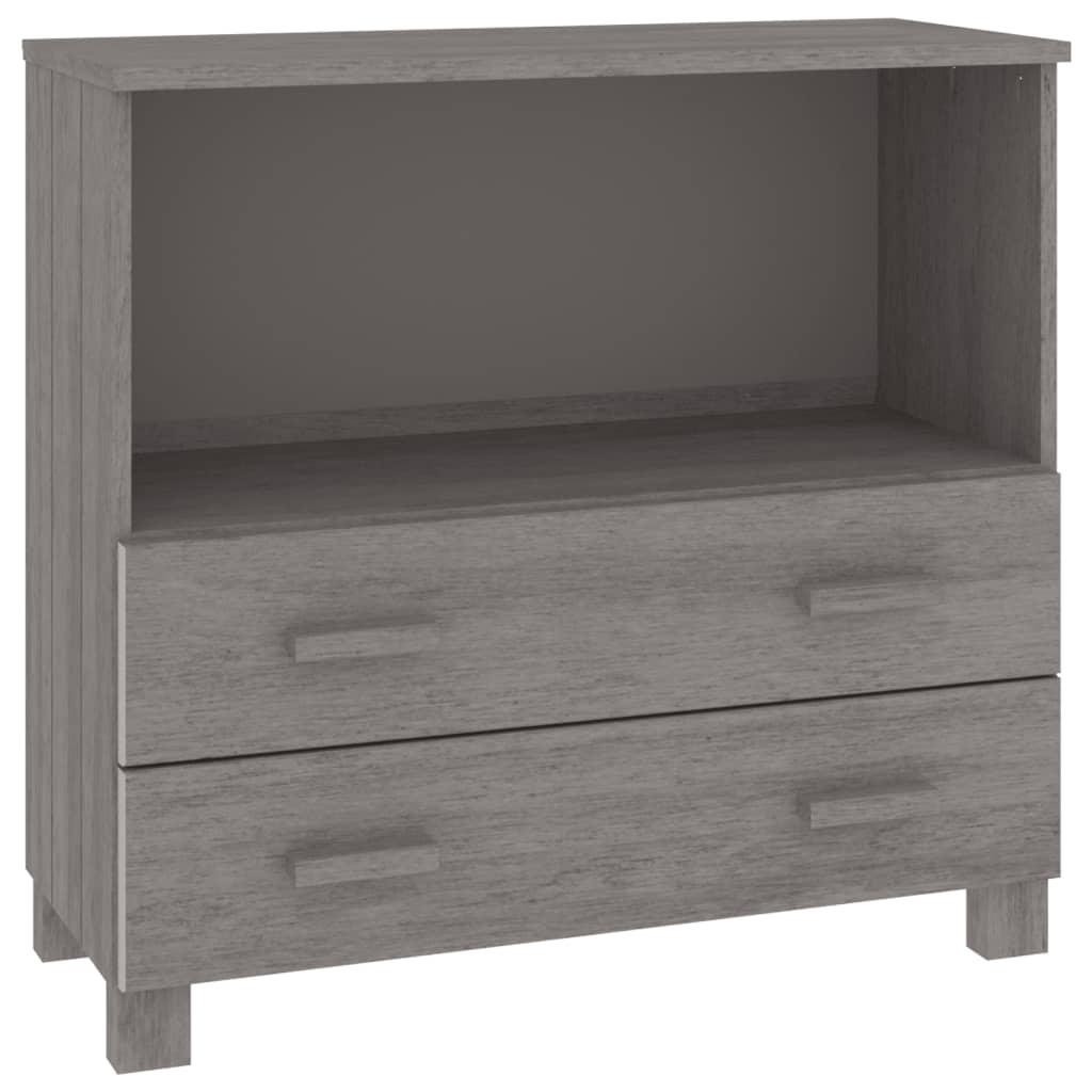 Buffet HAMAR Gris clair 85x35x80 cm Bois massif de pin - XIOS