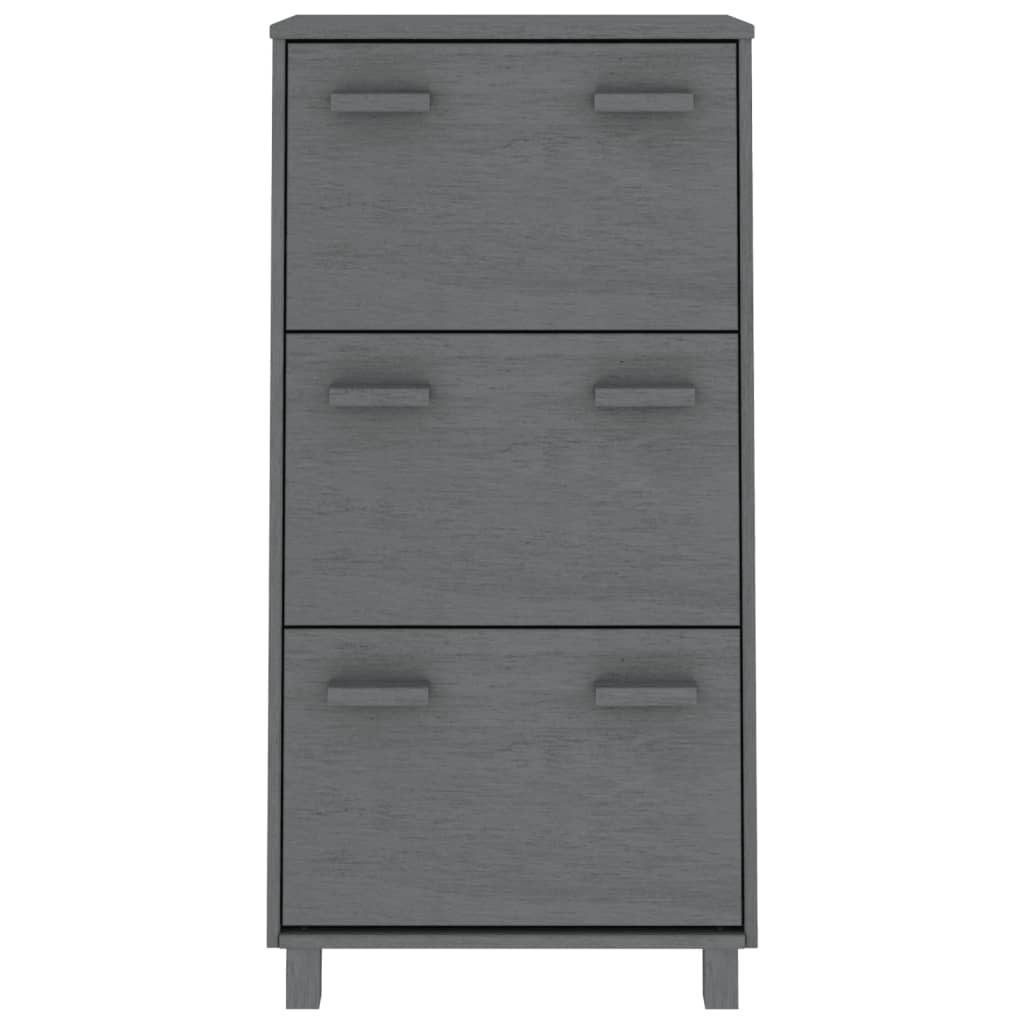 Armoire à chaussures HAMAR Gris foncé 59,5x35x117 cm Pin massif - XIOS