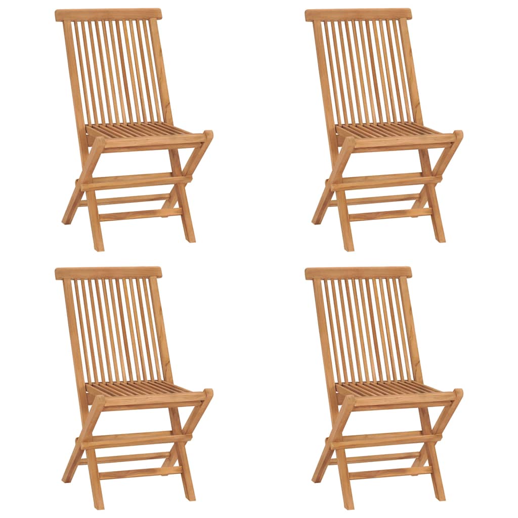 Mobilier à dîner d'extérieur pliable 5 pcs Bois solide de teck