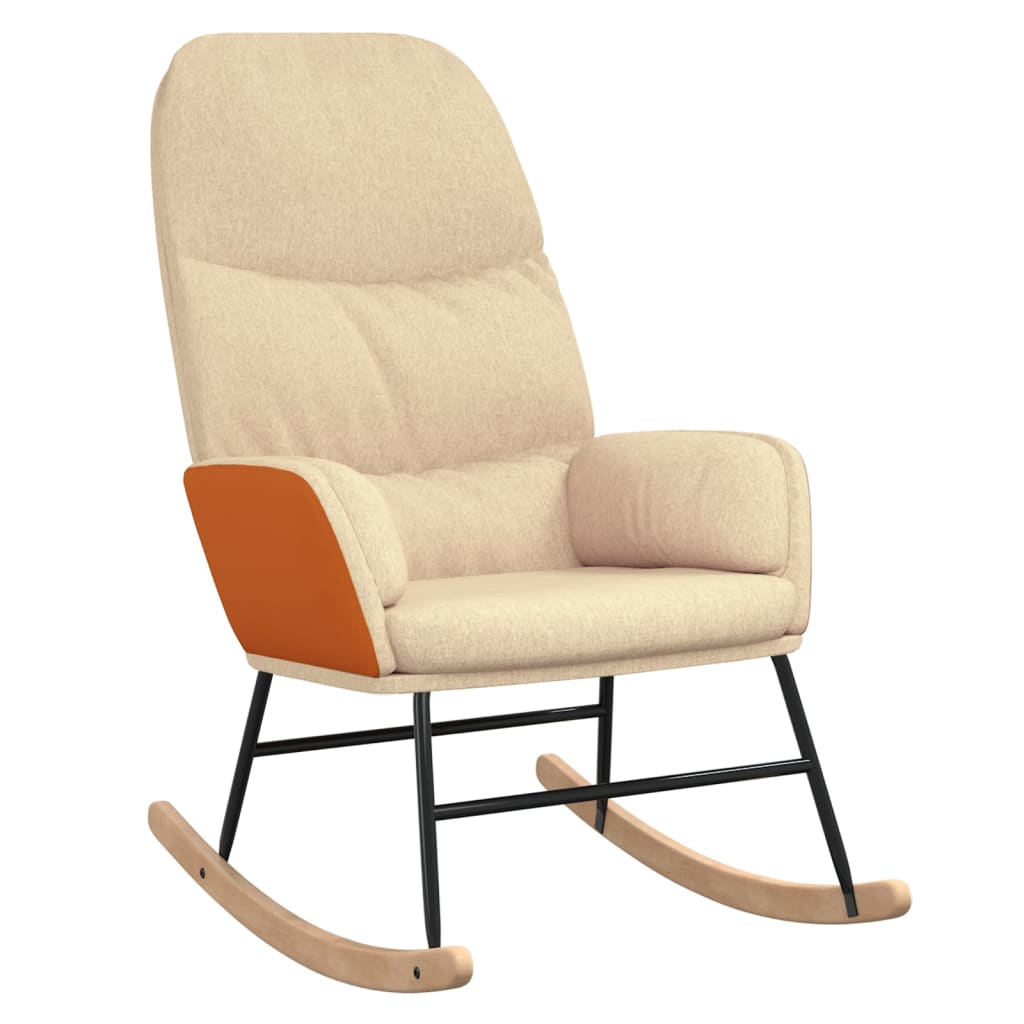 Chaise à bascule Blanc crème Tissu - XIOS