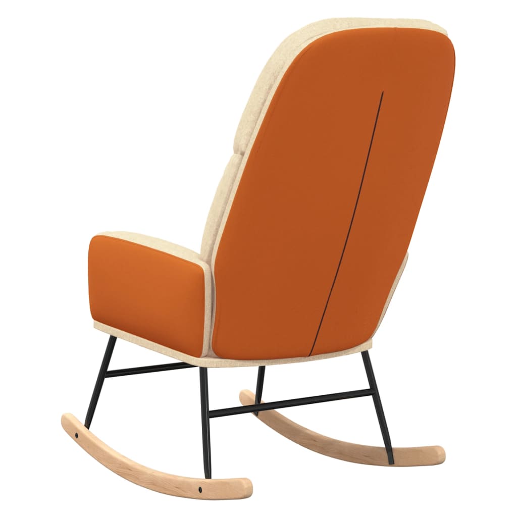 Chaise à bascule Blanc crème Tissu - XIOS