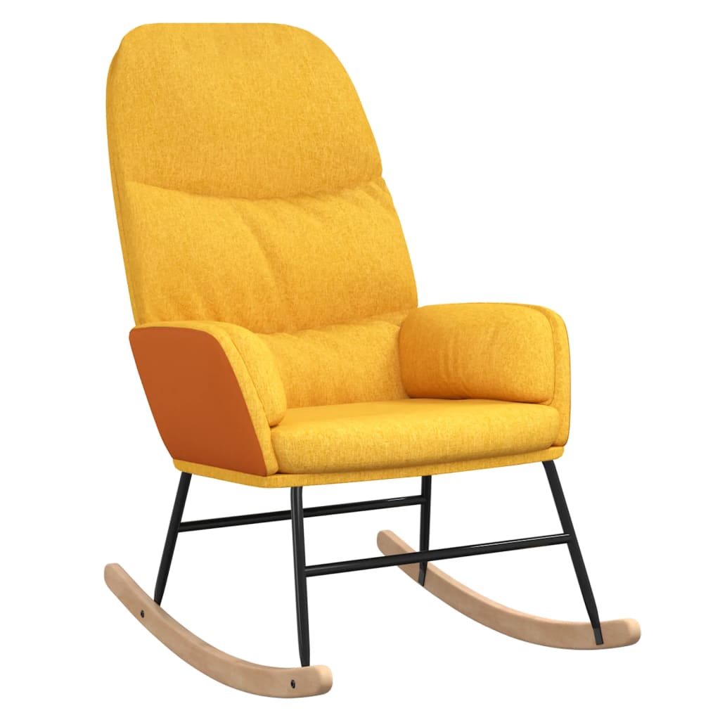Chaise à bascule Jaune moutarde Tissu - XIOS