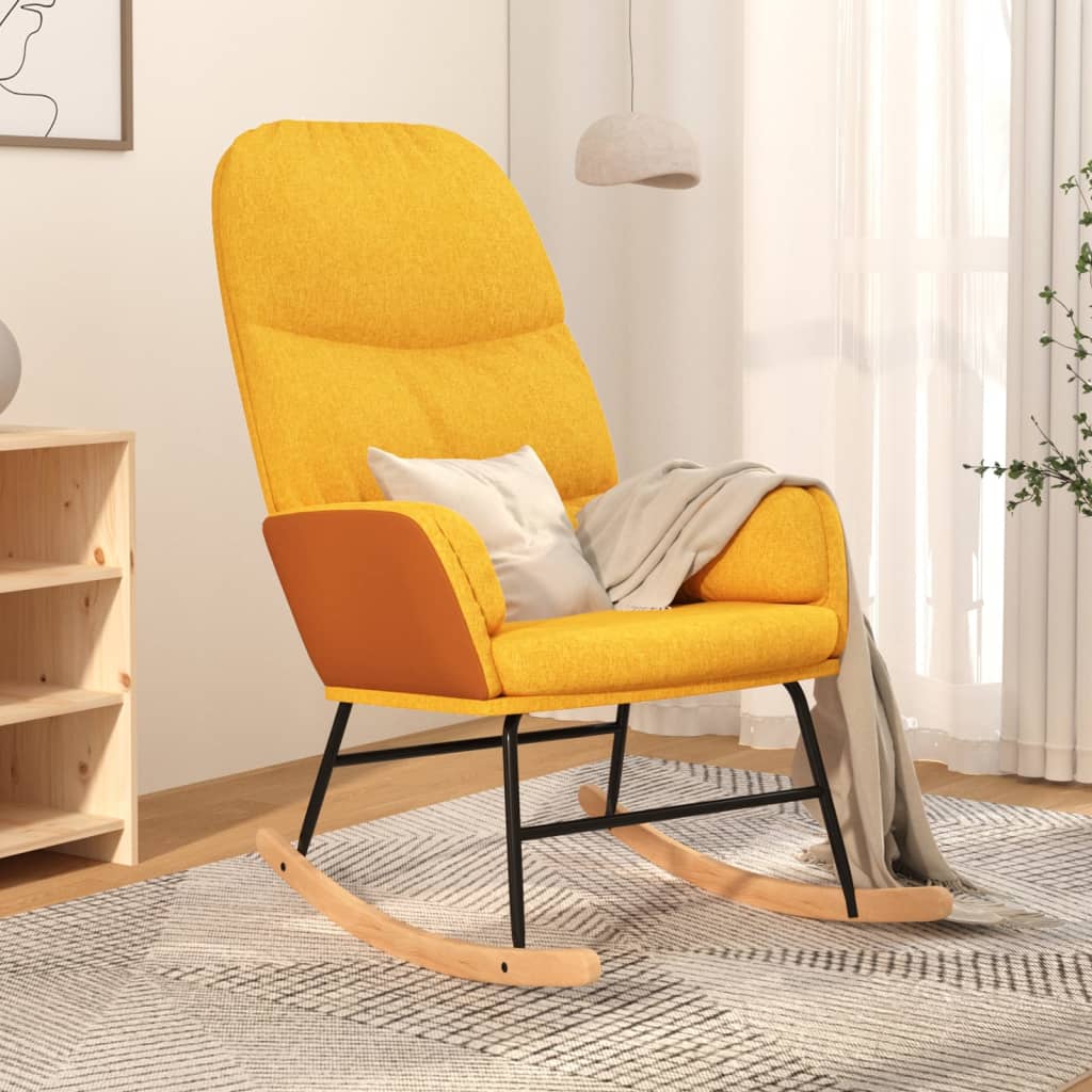 Chaise à bascule Jaune moutarde Tissu - XIOS