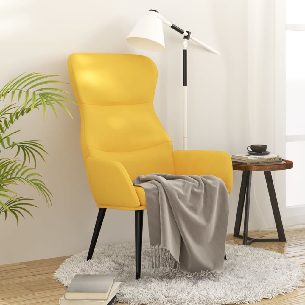 Chaise de relaxation Jaune moutarde Tissu - XIOS