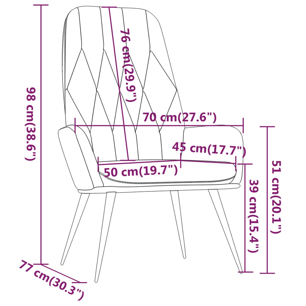 Chaise de relaxation Noir Velours - XIOS