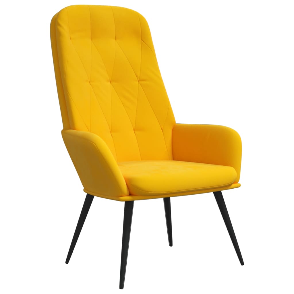 Chaise de relaxation Jaune moutarde Velours - XIOS