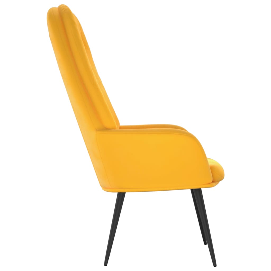 Chaise de relaxation Jaune moutarde Velours - XIOS