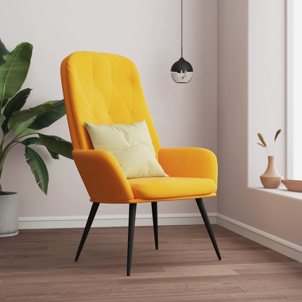 Chaise de relaxation Jaune moutarde Velours - XIOS
