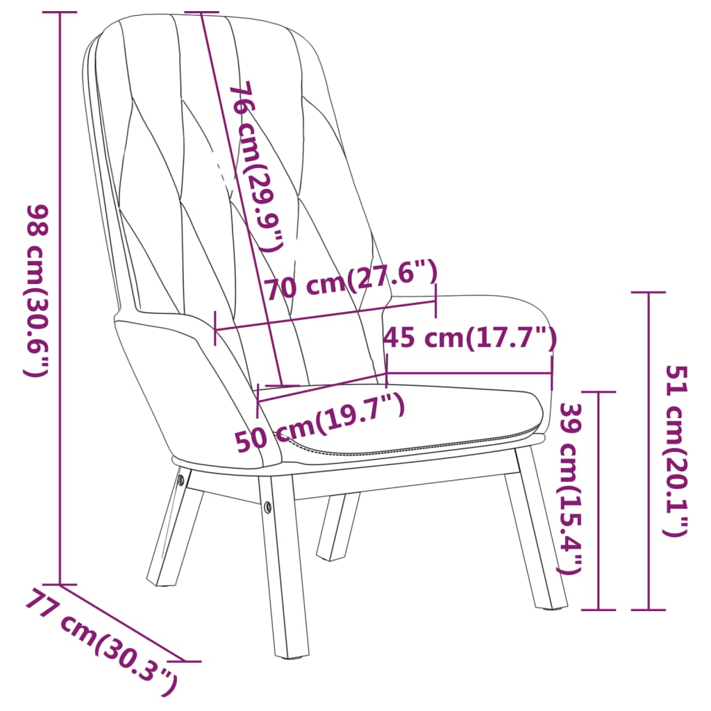 Chaise de relaxation Rose Velours - XIOS