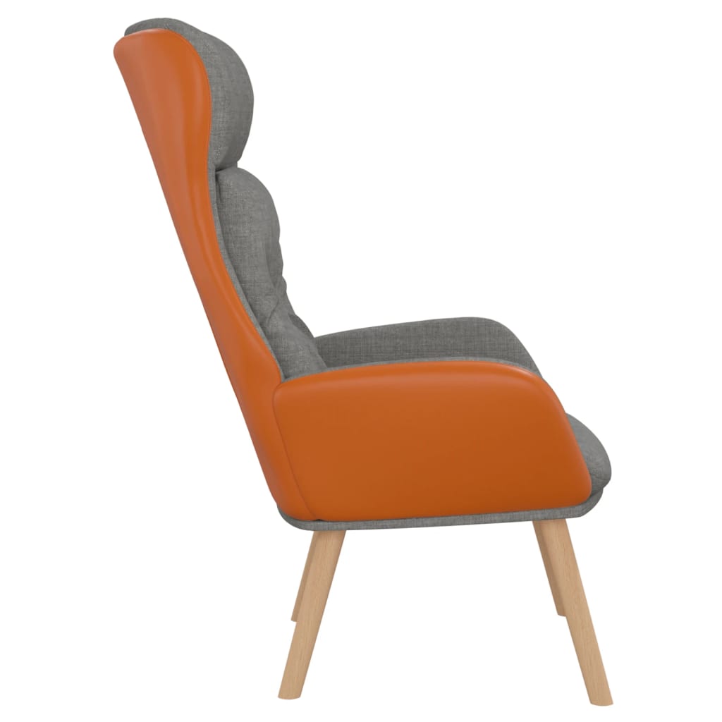 Chaise de relaxation Gris clair Tissu et PVC - XIOS