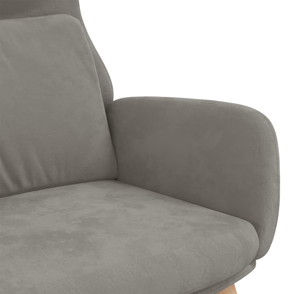 Chaise de relaxation Gris clair Velours - XIOS