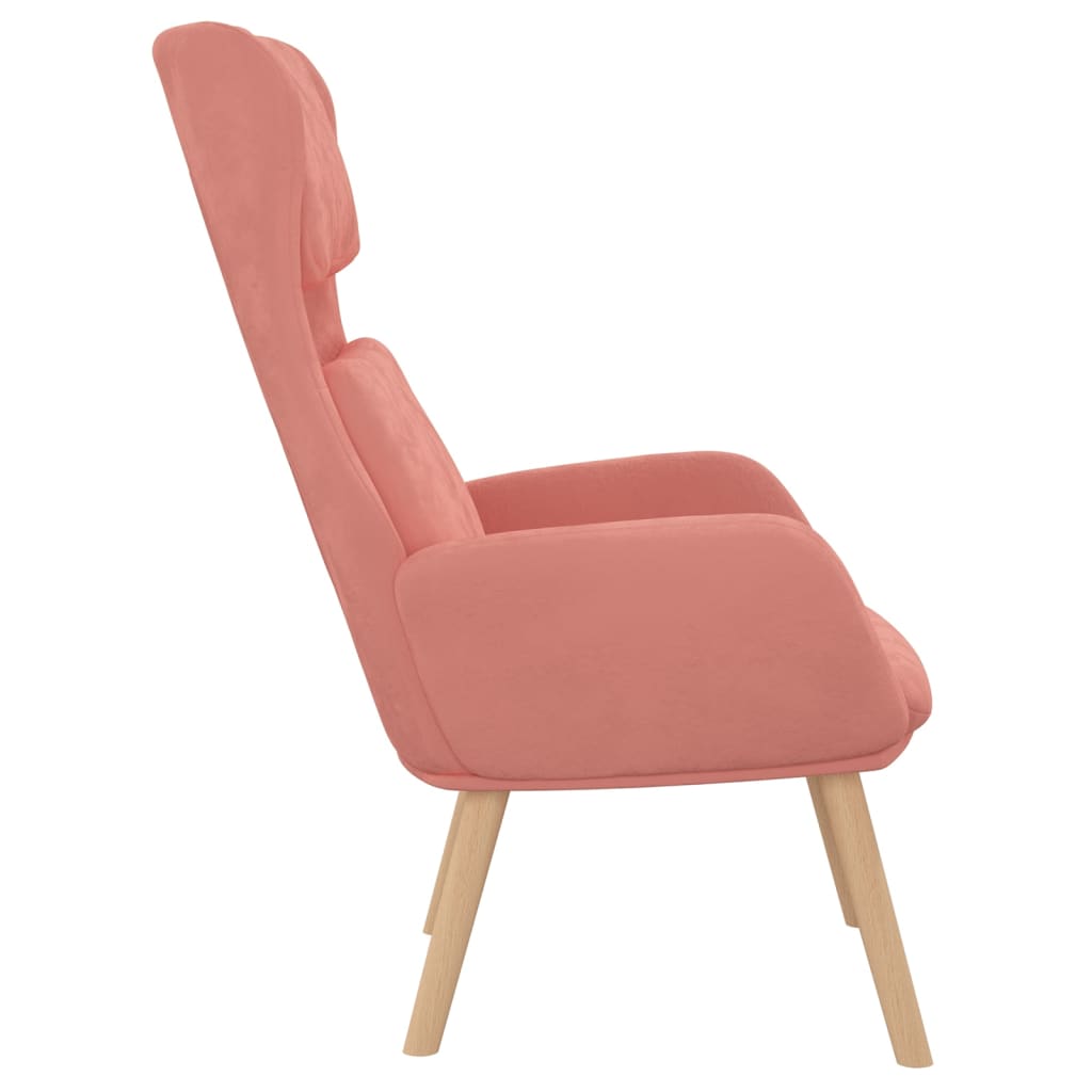 Chaise de relaxation Rose Velours - XIOS