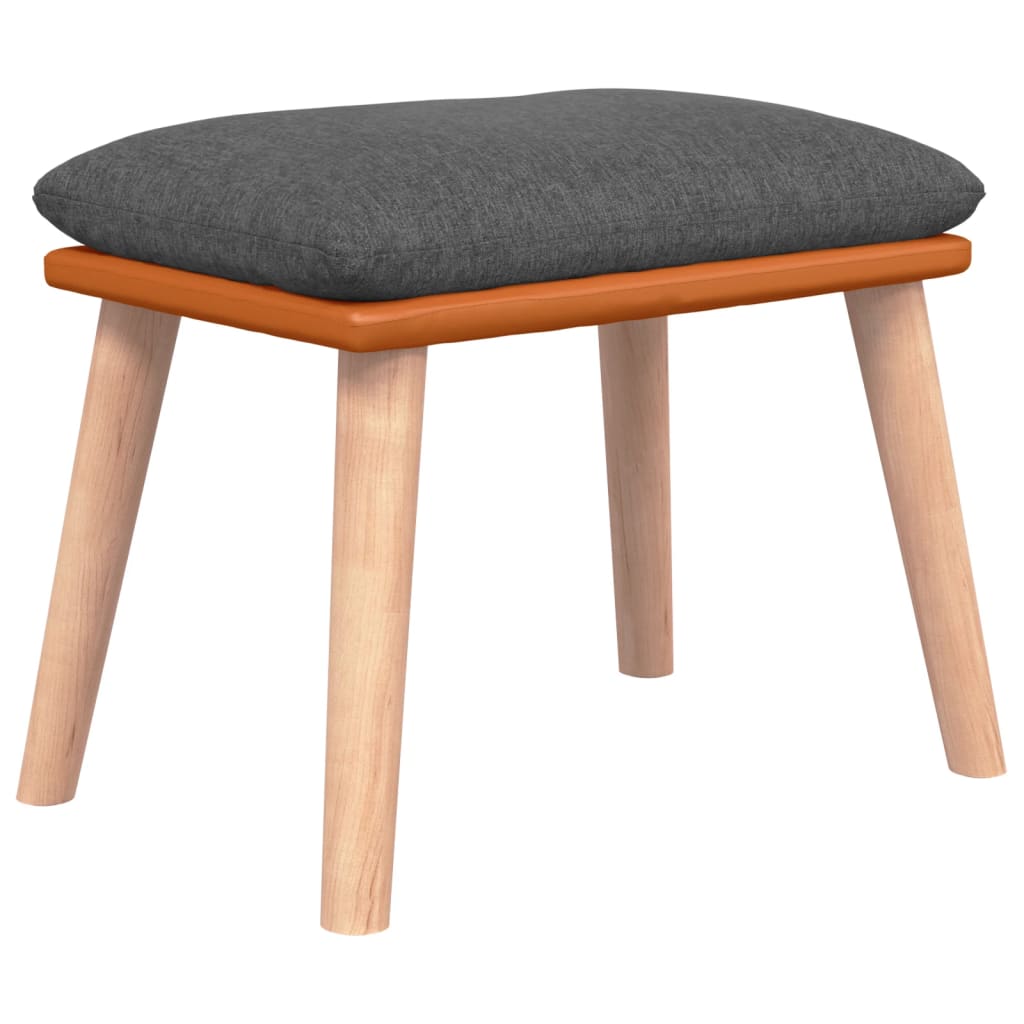 Repose-pied Gris foncé 45x29,5x35 cm Tissu et similicuir - XIOS