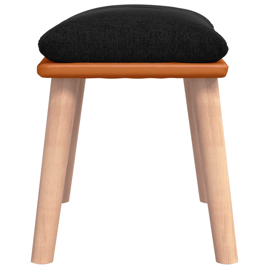 Repose-pied Noir 45x29,5x35 cm Tissu et similicuir - XIOS