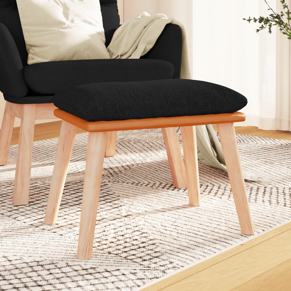 Repose-pied Noir 45x29,5x35 cm Tissu et similicuir - XIOS