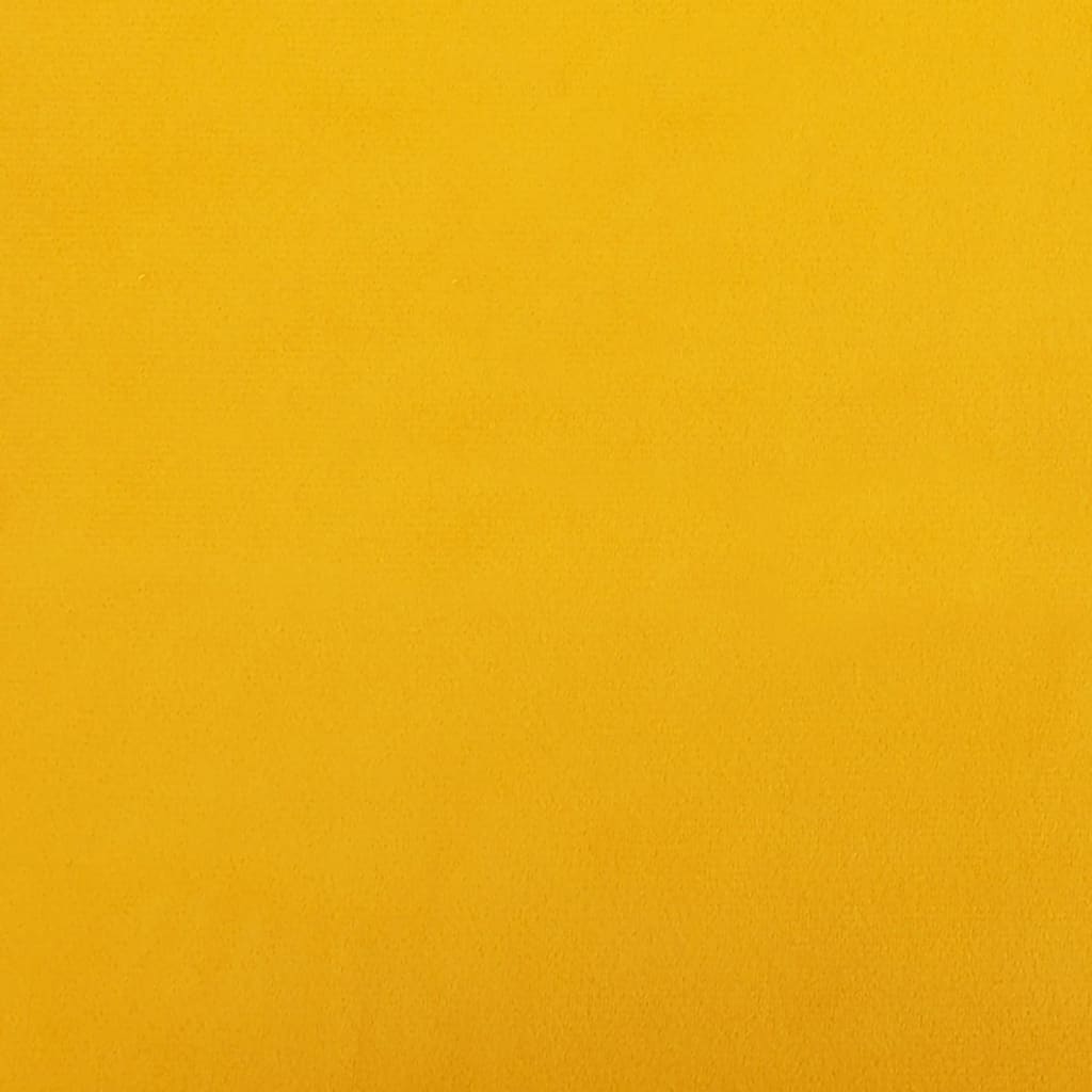 Repose-pied Jaune moutarde 60x60x36 cm Velours - XIOS