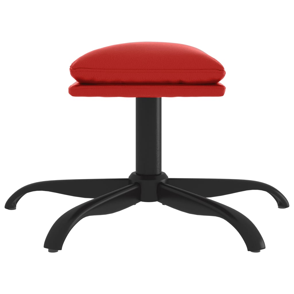 Repose-pied Rouge bordeaux 60x60x36 cm Similicuir - XIOS