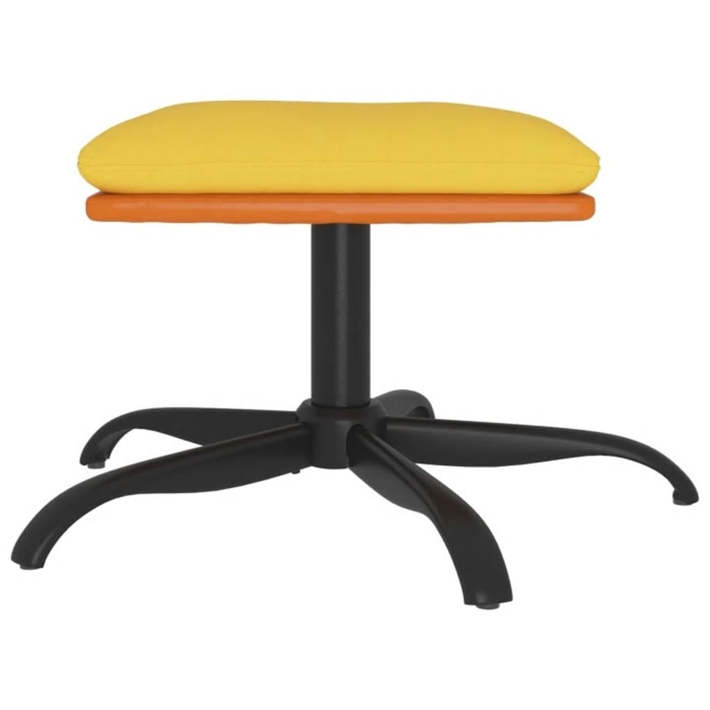 Repose-pied Jaune moutarde 60x60x36 cm Tissu et similicuir - XIOS