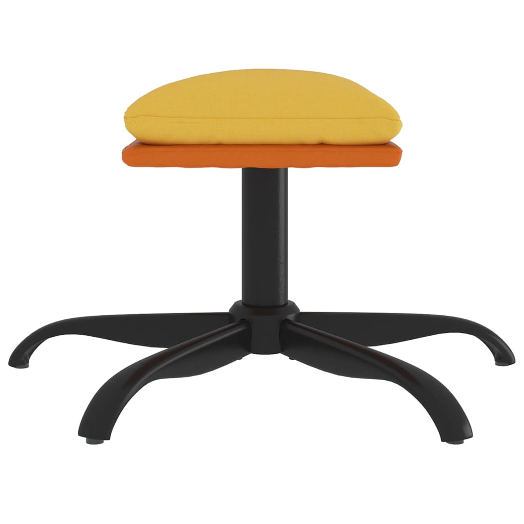 Repose-pied Jaune moutarde 60x60x36 cm Tissu et similicuir - XIOS